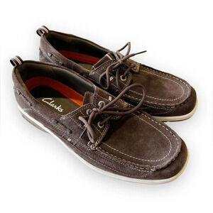 Clarks Unstructured Men’s Boat Shoes Size 11.5 Lace Up Loafers Summer Casual EUC